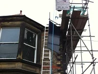 scaffolding on a house