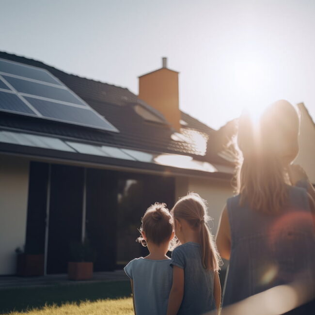 solar panels on family home