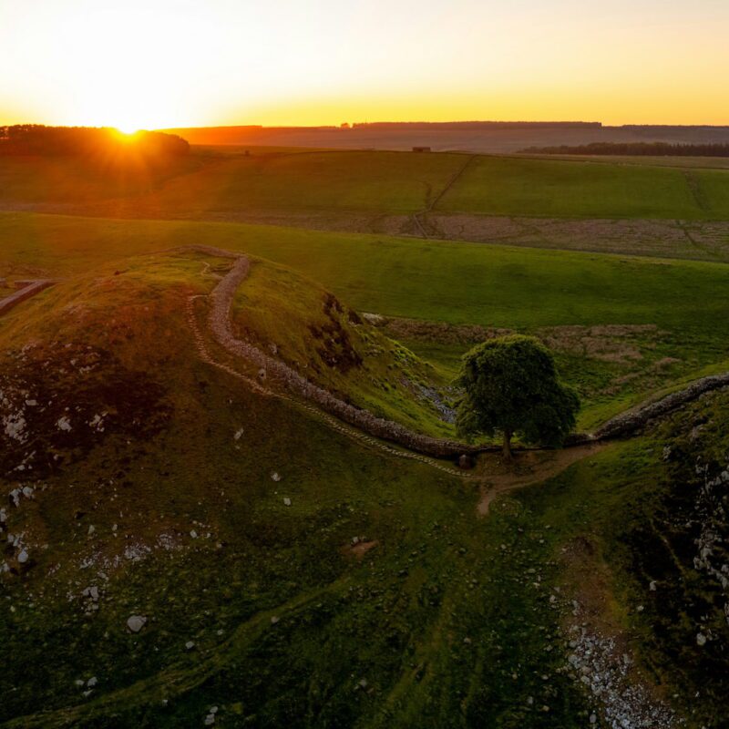 Sunset over hills