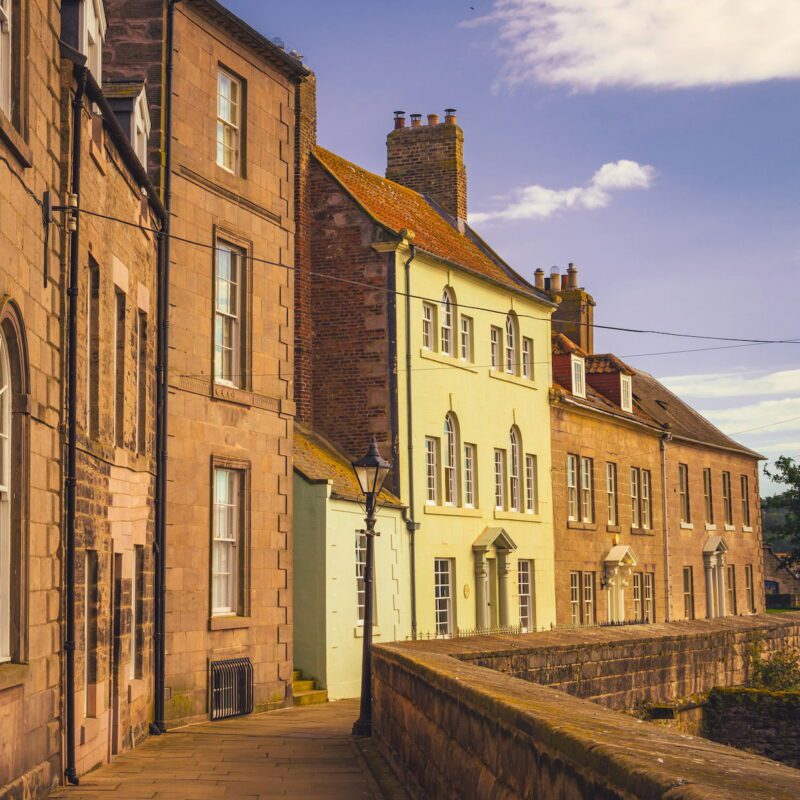 sunlit Berwick-on-Tweed street